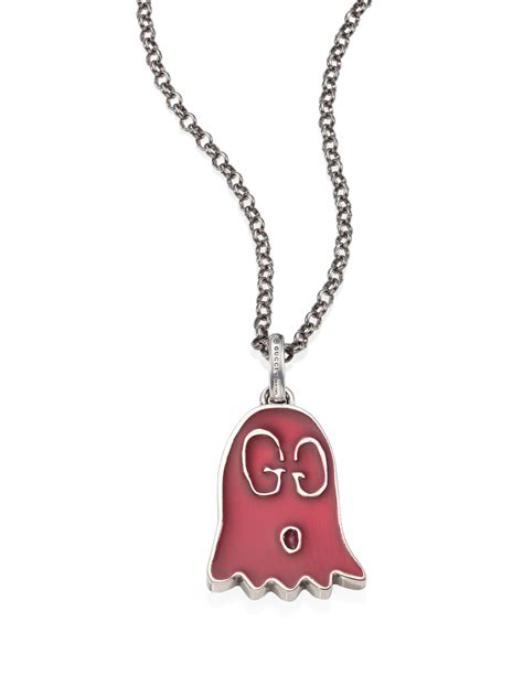 gucci ghost necklace gold|gucci ghost necklace pendant pink.